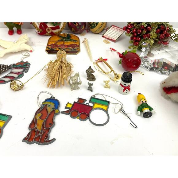 30x VTG Holiday Ornaments Christmas Wood Fabric Metal Lot Collectibles Santa - Picture 9 of 16